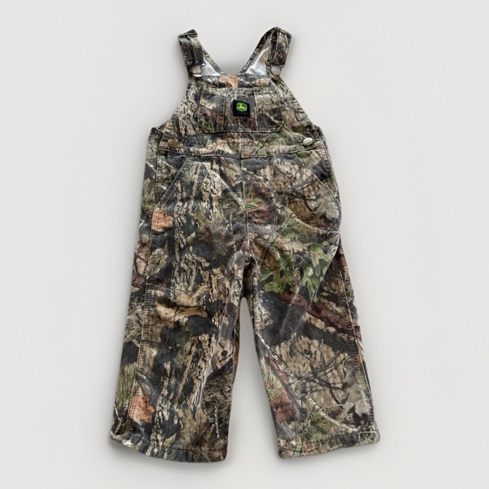 John Deere Bibs Boys 2T Toddler Camo Pants Mossy Oak Youth Kids Hunting Farm